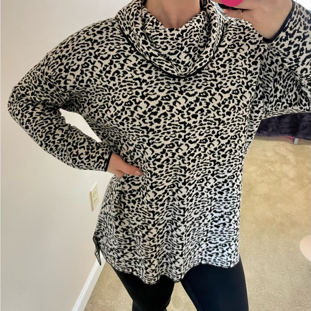 Cowl Neck Leopard Print Tunic